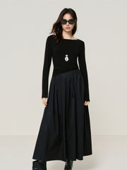 Women's Slash-Neck Slim Spliced Dress