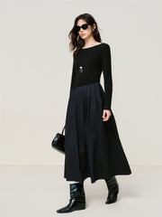 Women's Slash-Neck Slim Spliced Dress