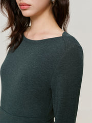 Women's Slash-Neck Slim Spliced Dress