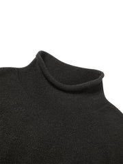 Women's Mock-Neck Knit Dress with Arm Warmers