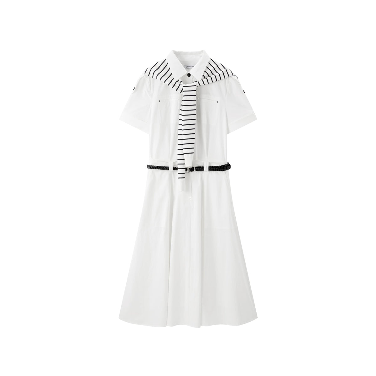 Women's Shirt Dress with Detachable Shawl