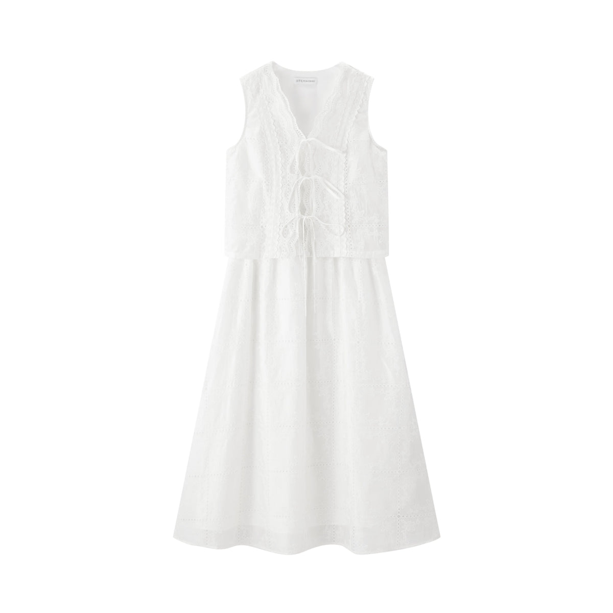 Women's Lace Mock Two-Piece Dress