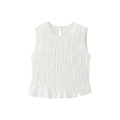Women's Lyocell Tencel tight-fitting white vest