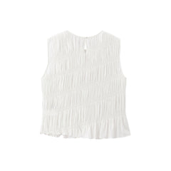 Women's Lyocell Tencel tight-fitting white vest