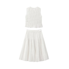 Women's Lyocell Tencel Vest & Skirt Set