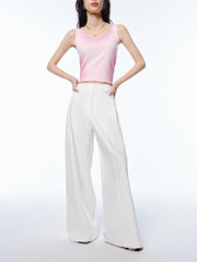 Women's High-Waisted Solid Wide-Leg Pants