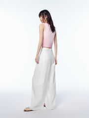 Women's High-Waisted Solid Wide-Leg Pants