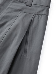 Women's High-Waisted Grey Wide-Leg Pants