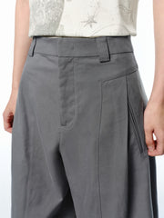 Women's High-Waisted Grey Wide-Leg Pants