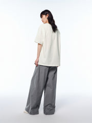 Women's High-Waisted Grey Wide-Leg Pants