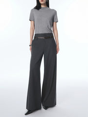 Women's Wide-Leg Suit Trousers with Belt