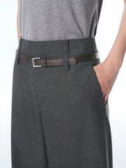 Women's Wide-Leg Suit Trousers with Belt