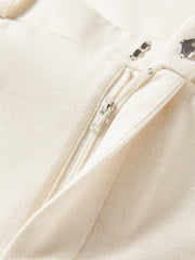 Women's Wide-Leg Pants with Self-Fabric Belt