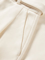 Women's Wide-Leg Pants with Self-Fabric Belt