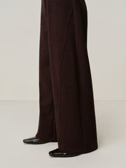 Women's Oversized Chenille Curved-Leg Pants