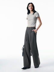 Women's Oversized Suit Pants with Detachable Belt
