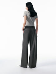 Women's Oversized Suit Pants with Detachable Belt