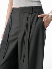 Women's Oversized Suit Pants with Detachable Belt