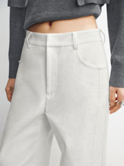 Women's Basic Wide-Leg Casual Pants with Belt