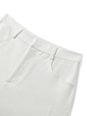 Women's Basic Wide-Leg Casual Pants with Belt