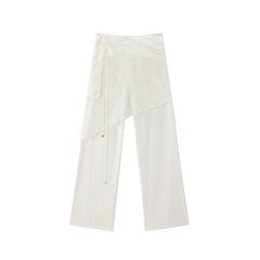 Women's straight-leg pants with Detachable skirt extender