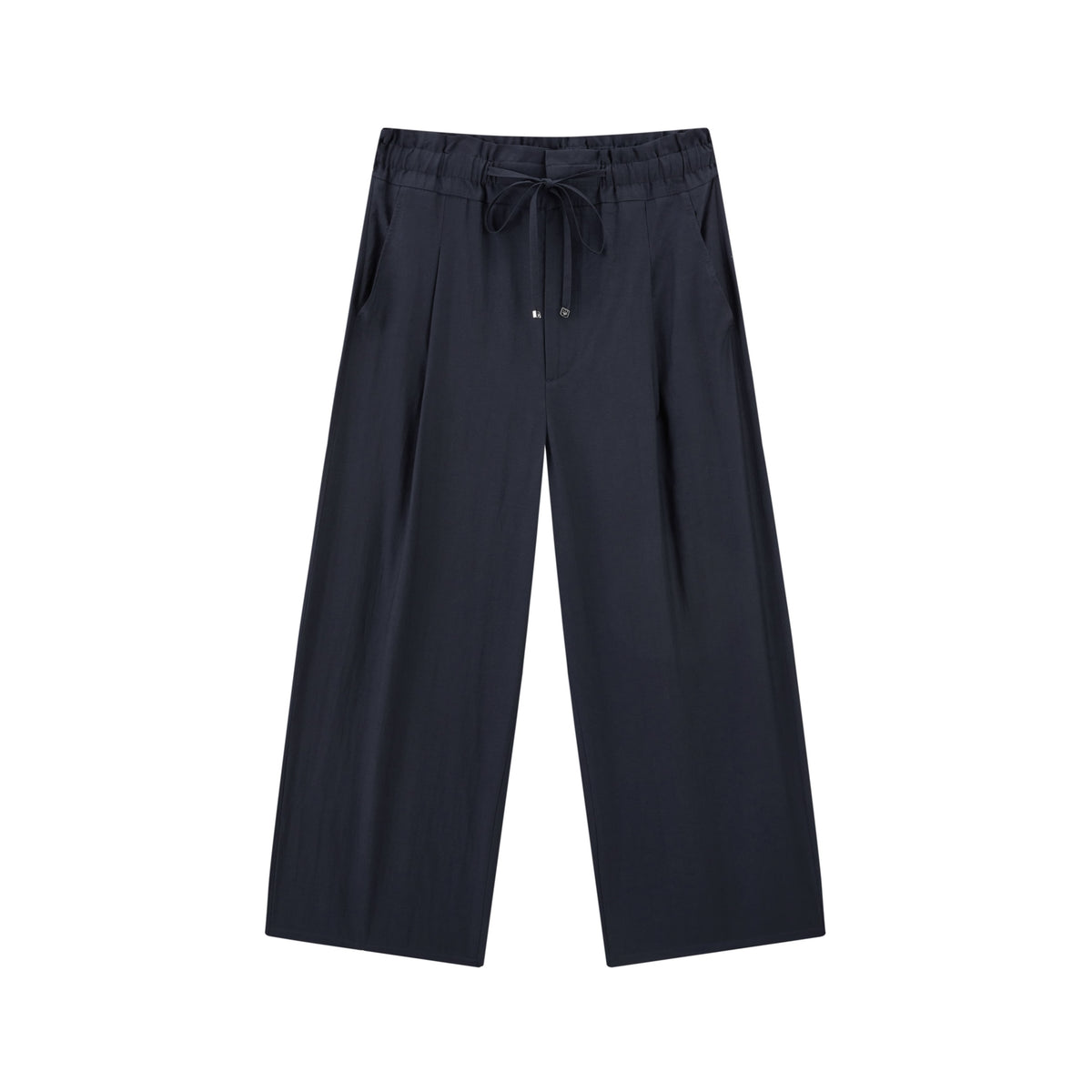 Women's Casual Navy Wide-Leg Straight Pants
