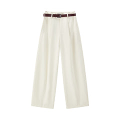 Women's Commuter White Curved-Leg Pants