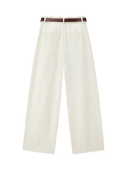 Women's Commuter White Curved-Leg Pants