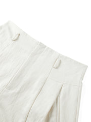 Women's High-Waisted Cuffed Shorts with Belt