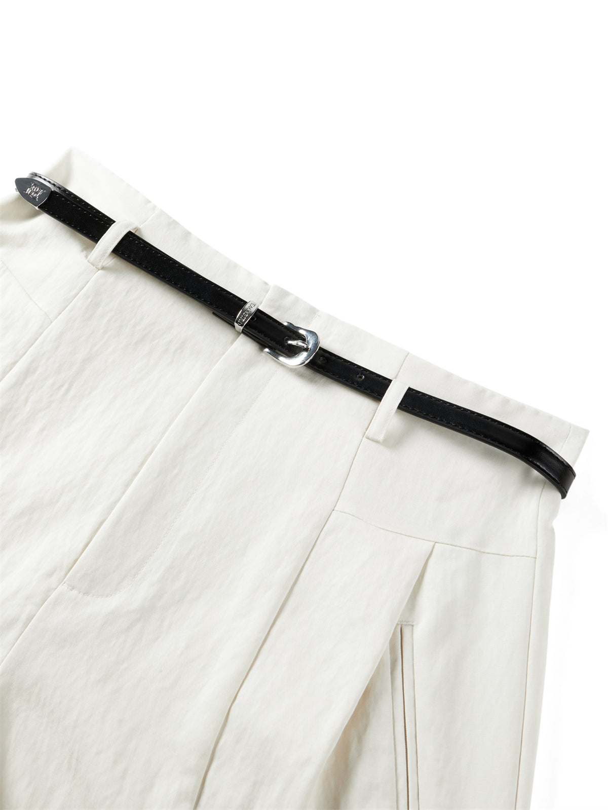 Women's High-Waisted Cuffed Shorts with Belt