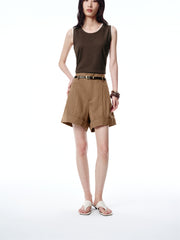 Women's High-Waisted Tencel Shorts