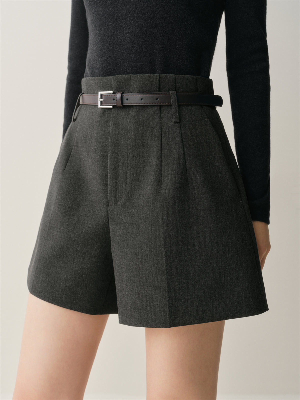 Women's High-Waist Wide-Leg Suit Shorts