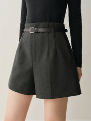 Women's High-Waist Wide-Leg Suit Shorts
