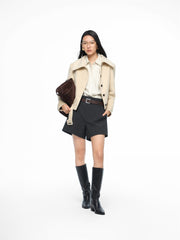 Women's High-Waist Wide-Leg Suit Shorts