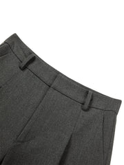 Women's Gray Wide-Leg Tailored Shorts