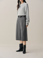 Women's Straight-Leg Wool Cropped Pants