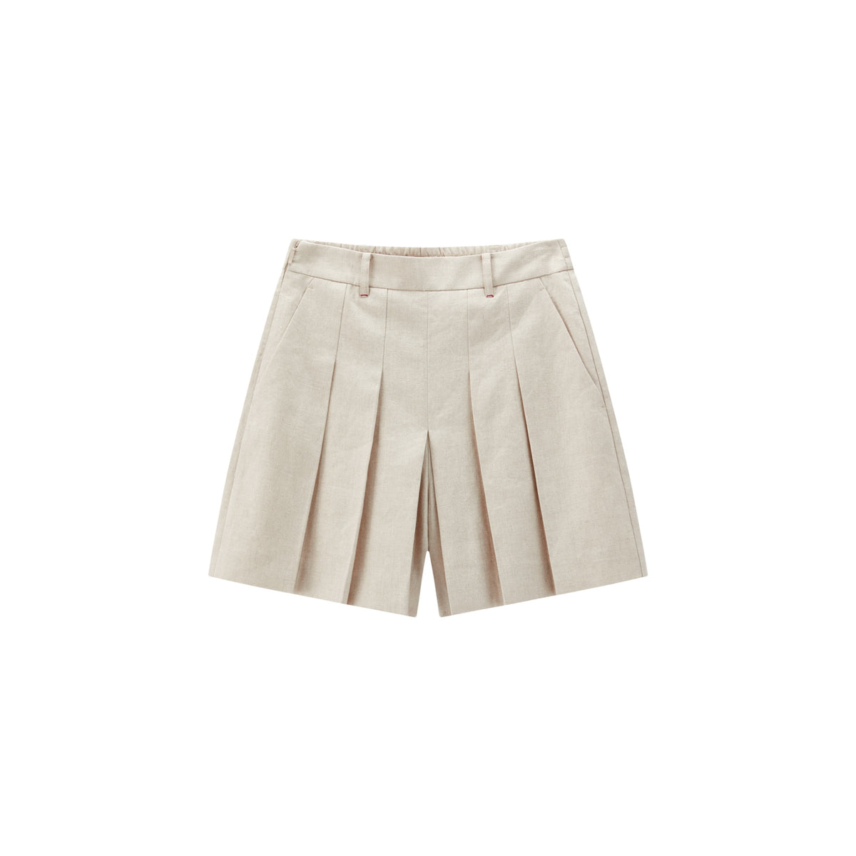 Women's Casual Linen Pleated Shorts