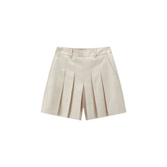 Women's Casual Linen Pleated Shorts