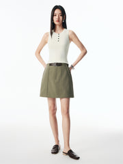 Women's Statement A-Line Mini Skirt with Belt