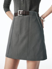Women's Statement A-Line Mini Skirt with Belt