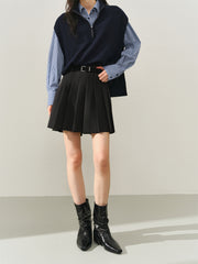 Women's High-Waist Pleated Short Skirt