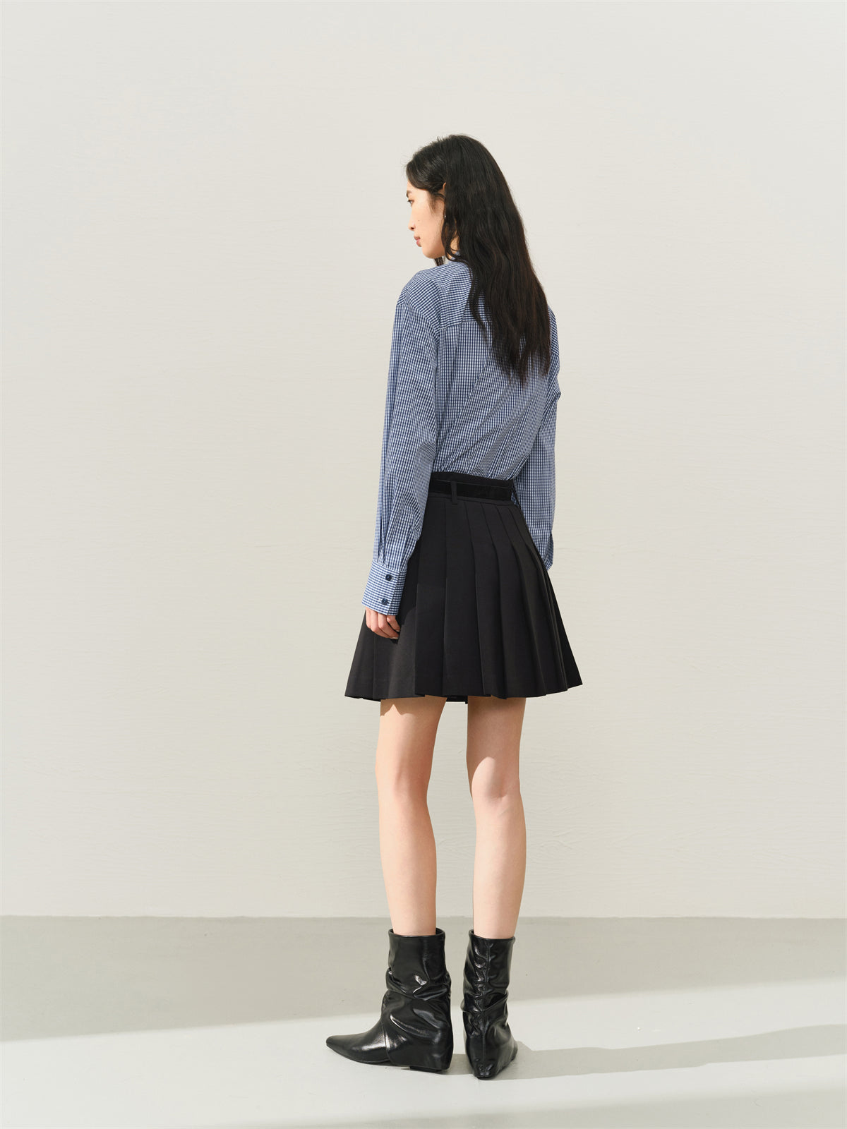 Women's High-Waist Pleated Short Skirt