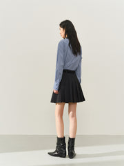 Women's High-Waist Pleated Short Skirt