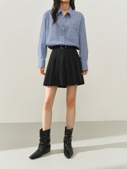 Women's High-Waist Pleated Short Skirt