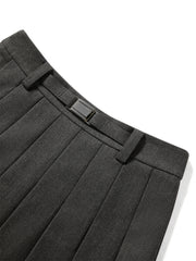Women's Wool-Blend Pleated Short Skirt