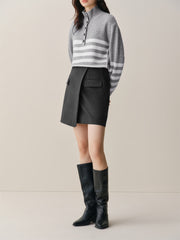 Women's High-Waist Asymmetric A-Line Mini Skirt