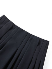 Women's Wool-Blend Pleated A-Line Mini Skirt