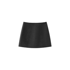 Women's Commuter Solid Wool-Blend A-Line Mini Skirt