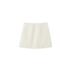 Women's Commuter Solid Wool-Blend A-Line Mini Skirt