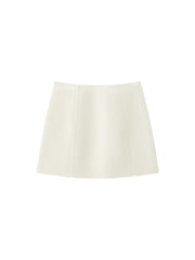 Women's Commuter Solid Wool-Blend A-Line Mini Skirt